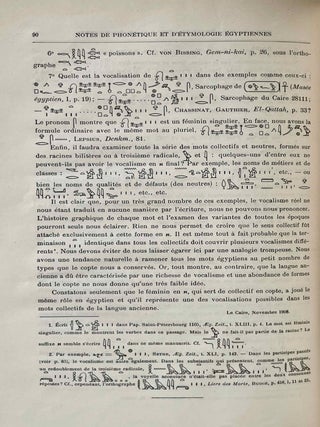 Notes de phon&eacute;tique et d'&eacute;tymologie &eacute;gyptiennes. I-III & IV-VI (complete set)[newline]M11387-07.jpeg