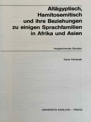 Alt&auml;gyptisch, Hamitosemitisch und ihre Beziehungen zu einigen Sprachfamilien in Afrika und Asien. Vergleichende Studien.[newline]M11429a-01.jpeg