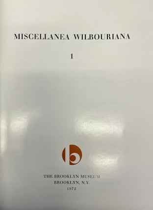 Item #M11477 Miscellanea Wilbouriana. BADAWI Alexander et alii