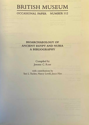 Bioarchaeology of Ancient Egypt and Nubia. A bibliography.