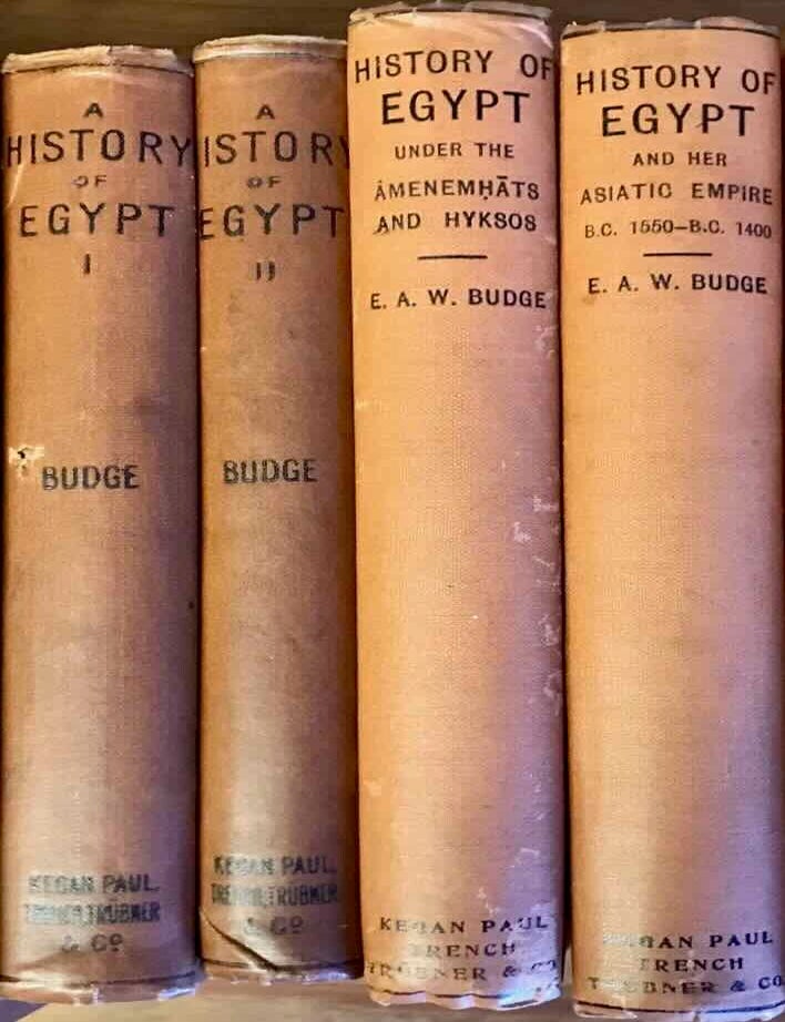 Item #M11520 A History of Egypt from the End of the Neolithic Period to the Death of Cleopatra VII. B.C. 30. Vol I: Egypt in the Neolithic and Archaic periods. Vol. II: Egypt under the great pyramid builders. Vol. III: Egypt under the Amenemhats and Hyksos. Vol. IV: Egypt and her Asiatic Empire (4 volumes). BUDGE Ernest Alfred Wallis.[newline]M11520-00.jpeg