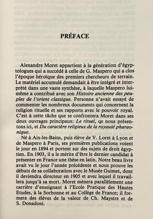 Le rituel du culte divin journalier en Egypte. D'après les papyrus de Berlin et les textes du temple de Séti Ier à Abydos.