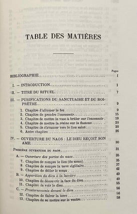 Le rituel du culte divin journalier en Egypte. D'après les papyrus de Berlin et les textes du temple de Séti Ier à Abydos.