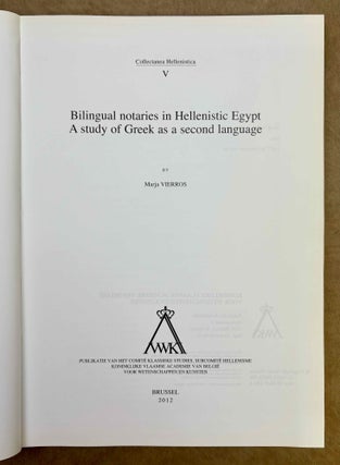 Bilingual notaries in Hellenistic Egypt. A study of Greek as a second language.