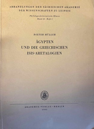 Item #M11635 Ägypten und die griechischen Isis-Aretalogien. MÜLLER Dieter