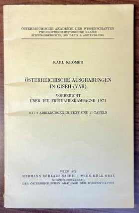 Item #M11658 Österreichische Ausgrabungen in Giseh (VAR). Vorbericht über die...