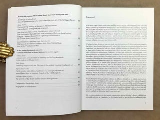 Desert animals in the eastern Sahara. Status, economic significance, and cultural reflection in antiquity. Proceedings of an interdisciplinary ACACIA workshop held at the University of Cologne, December 14-15, 2007.