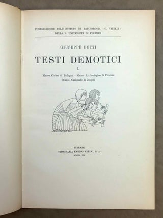 Testi demotici. Vol. I: Museo civico di Bologna, Museo archeologico di Firenze, Museo nazionale di Napoli. [all published][newline]M11780-01.jpeg