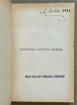 Elementary Egyptian grammar[newline]M1179-01.jpeg
