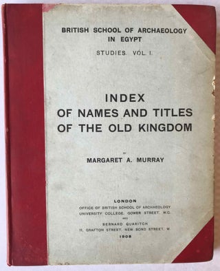 Item #M1180b Index of names and titles of the Old Kingdom. MURRAY Margaret Alice[newline]M1180b.jpg