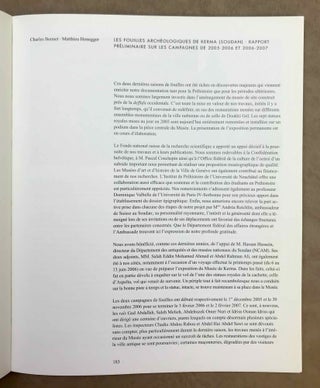 Les fouilles archéologiques de Kerma (Soudan). Rapport préliminaire sur les campagnes de 2005-2006 et 2006-2007.