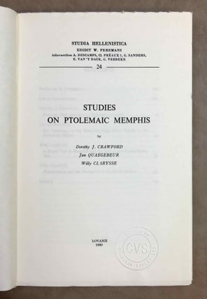 Studies on Ptolemaic Memphis