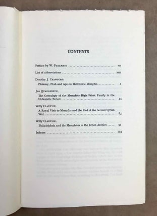 Studies on Ptolemaic Memphis
