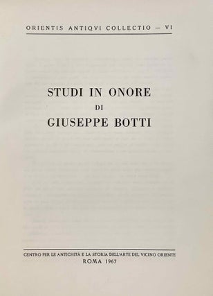 Studi in onore di Giusseppe Botti