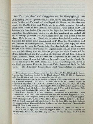 Akademieschriften, 1950-1967. 1) Eine &auml;gyptische Schreibpalette als Rechenbrett. 2) Alt&auml;gyptische Festdaten. 3) Der Denkstein Sethos' I. f&uuml;r die Kapelle Ramses' I. in Abydos. 4) Die Deutung der Geheimnisse des Rituals f&uuml;r die Abwehr des B&ouml;sen. 5) Hieroglyphen - Untersuchungen zum Ursprung der Schrift. 6) Kanais. Der Tempel Sethos I. im Wadi Mia. 7) Die Reinigung Pharaohs in einem memphitischen Tempel (Berlin P 13242). 8) Das sch&ouml;ne Fest vom W&uuml;stentale. Festbr&auml;uche einer Totenstadt. 9) Die Schrift der verborgenen Kammer in K&ouml;nigsgr&auml;bern der 18. Dynastie. (Gliederung, Titel und Vermerke). 10) Zum Kr&ouml;nungstag der K&ouml;nigin Hatscheps&ucirc;t. 11) Zur Kr&ouml;nungstitulatur der Pyramidenzeit. 12) Zum Weltbild der Jenseitsf&uuml;hrer des neuen Reiches.[newline]M11917-06.jpeg