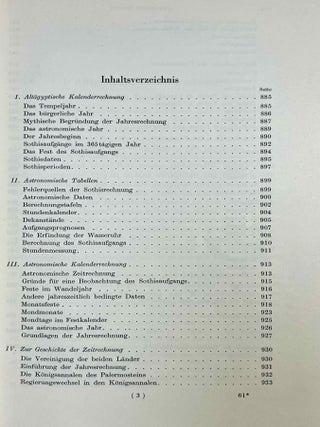 Akademieschriften, 1950-1967. 1) Eine &auml;gyptische Schreibpalette als Rechenbrett. 2) Alt&auml;gyptische Festdaten. 3) Der Denkstein Sethos' I. f&uuml;r die Kapelle Ramses' I. in Abydos. 4) Die Deutung der Geheimnisse des Rituals f&uuml;r die Abwehr des B&ouml;sen. 5) Hieroglyphen - Untersuchungen zum Ursprung der Schrift. 6) Kanais. Der Tempel Sethos I. im Wadi Mia. 7) Die Reinigung Pharaohs in einem memphitischen Tempel (Berlin P 13242). 8) Das sch&ouml;ne Fest vom W&uuml;stentale. Festbr&auml;uche einer Totenstadt. 9) Die Schrift der verborgenen Kammer in K&ouml;nigsgr&auml;bern der 18. Dynastie. (Gliederung, Titel und Vermerke). 10) Zum Kr&ouml;nungstag der K&ouml;nigin Hatscheps&ucirc;t. 11) Zur Kr&ouml;nungstitulatur der Pyramidenzeit. 12) Zum Weltbild der Jenseitsf&uuml;hrer des neuen Reiches.[newline]M11917-08.jpeg
