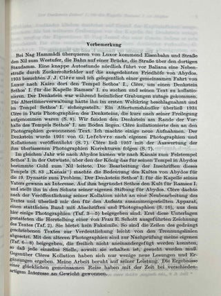 Akademieschriften, 1950-1967. 1) Eine &auml;gyptische Schreibpalette als Rechenbrett. 2) Alt&auml;gyptische Festdaten. 3) Der Denkstein Sethos' I. f&uuml;r die Kapelle Ramses' I. in Abydos. 4) Die Deutung der Geheimnisse des Rituals f&uuml;r die Abwehr des B&ouml;sen. 5) Hieroglyphen - Untersuchungen zum Ursprung der Schrift. 6) Kanais. Der Tempel Sethos I. im Wadi Mia. 7) Die Reinigung Pharaohs in einem memphitischen Tempel (Berlin P 13242). 8) Das sch&ouml;ne Fest vom W&uuml;stentale. Festbr&auml;uche einer Totenstadt. 9) Die Schrift der verborgenen Kammer in K&ouml;nigsgr&auml;bern der 18. Dynastie. (Gliederung, Titel und Vermerke). 10) Zum Kr&ouml;nungstag der K&ouml;nigin Hatscheps&ucirc;t. 11) Zur Kr&ouml;nungstitulatur der Pyramidenzeit. 12) Zum Weltbild der Jenseitsf&uuml;hrer des neuen Reiches.[newline]M11917-13.jpeg