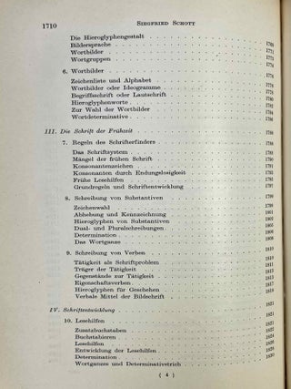 Akademieschriften, 1950-1967. 1) Eine &auml;gyptische Schreibpalette als Rechenbrett. 2) Alt&auml;gyptische Festdaten. 3) Der Denkstein Sethos' I. f&uuml;r die Kapelle Ramses' I. in Abydos. 4) Die Deutung der Geheimnisse des Rituals f&uuml;r die Abwehr des B&ouml;sen. 5) Hieroglyphen - Untersuchungen zum Ursprung der Schrift. 6) Kanais. Der Tempel Sethos I. im Wadi Mia. 7) Die Reinigung Pharaohs in einem memphitischen Tempel (Berlin P 13242). 8) Das sch&ouml;ne Fest vom W&uuml;stentale. Festbr&auml;uche einer Totenstadt. 9) Die Schrift der verborgenen Kammer in K&ouml;nigsgr&auml;bern der 18. Dynastie. (Gliederung, Titel und Vermerke). 10) Zum Kr&ouml;nungstag der K&ouml;nigin Hatscheps&ucirc;t. 11) Zur Kr&ouml;nungstitulatur der Pyramidenzeit. 12) Zum Weltbild der Jenseitsf&uuml;hrer des neuen Reiches.[newline]M11917-20.jpeg
