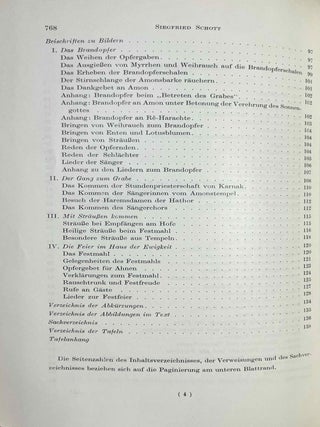 Akademieschriften, 1950-1967. 1) Eine &auml;gyptische Schreibpalette als Rechenbrett. 2) Alt&auml;gyptische Festdaten. 3) Der Denkstein Sethos' I. f&uuml;r die Kapelle Ramses' I. in Abydos. 4) Die Deutung der Geheimnisse des Rituals f&uuml;r die Abwehr des B&ouml;sen. 5) Hieroglyphen - Untersuchungen zum Ursprung der Schrift. 6) Kanais. Der Tempel Sethos I. im Wadi Mia. 7) Die Reinigung Pharaohs in einem memphitischen Tempel (Berlin P 13242). 8) Das sch&ouml;ne Fest vom W&uuml;stentale. Festbr&auml;uche einer Totenstadt. 9) Die Schrift der verborgenen Kammer in K&ouml;nigsgr&auml;bern der 18. Dynastie. (Gliederung, Titel und Vermerke). 10) Zum Kr&ouml;nungstag der K&ouml;nigin Hatscheps&ucirc;t. 11) Zur Kr&ouml;nungstitulatur der Pyramidenzeit. 12) Zum Weltbild der Jenseitsf&uuml;hrer des neuen Reiches.[newline]M11917-29.jpeg