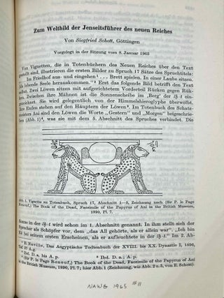 Akademieschriften, 1950-1967. 1) Eine &auml;gyptische Schreibpalette als Rechenbrett. 2) Alt&auml;gyptische Festdaten. 3) Der Denkstein Sethos' I. f&uuml;r die Kapelle Ramses' I. in Abydos. 4) Die Deutung der Geheimnisse des Rituals f&uuml;r die Abwehr des B&ouml;sen. 5) Hieroglyphen - Untersuchungen zum Ursprung der Schrift. 6) Kanais. Der Tempel Sethos I. im Wadi Mia. 7) Die Reinigung Pharaohs in einem memphitischen Tempel (Berlin P 13242). 8) Das sch&ouml;ne Fest vom W&uuml;stentale. Festbr&auml;uche einer Totenstadt. 9) Die Schrift der verborgenen Kammer in K&ouml;nigsgr&auml;bern der 18. Dynastie. (Gliederung, Titel und Vermerke). 10) Zum Kr&ouml;nungstag der K&ouml;nigin Hatscheps&ucirc;t. 11) Zur Kr&ouml;nungstitulatur der Pyramidenzeit. 12) Zum Weltbild der Jenseitsf&uuml;hrer des neuen Reiches.[newline]M11917-37.jpeg