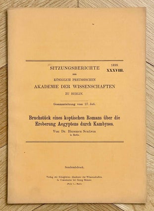 Item #M11922 Bruchstück eines koptischen Romans über die eroberung Aegyptens durch Kambyses....
