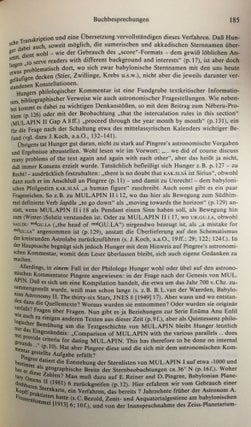 Der Mardukstern Neberu. Together with: Buchbesprechnung von Johannes Koch über Hunger/Pingree: MUL.APIN, an astronomical compedium in cuneiform, Horn 1989[newline]M1194-06.jpg