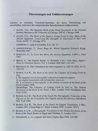 Bibliographie zum Alt&auml;gyptischen Totenbuch. 2., erweiterte Auflage.