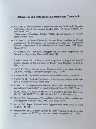 Bibliographie zum Alt&auml;gyptischen Totenbuch. 2., erweiterte Auflage.