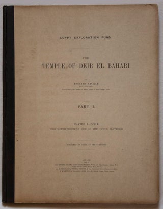 Deir el-Bahari, complete set of 7 volumes: Introduction volume: its plan, its founders and its first explorers. Part I (Pl. I-XXIV): The North-Western end of the upper platform. Part II (Pl. XXV-LV): The ebony shrine. Northern half of the middle platform. Part III (Pl. LVI-LXXXVI): End of northern half and southern half of the middle platform. Part IV (Pl. LXXXVII-CXVIII): The shrine of Hathor and the southern hall of offerings. Part V (Pl. CXIX-CL): The upper court and sanctuary. Part VI (Pl. CLI-CLXXIV): The lower terrace, additions and plans.[newline]M1197-07.jpg