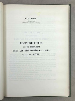 Choix de livres qui se trouvaient dans les biblioth&egrave;ques d'Alep (au XIIIe si&egrave;cle).[newline]M12034-02.jpeg