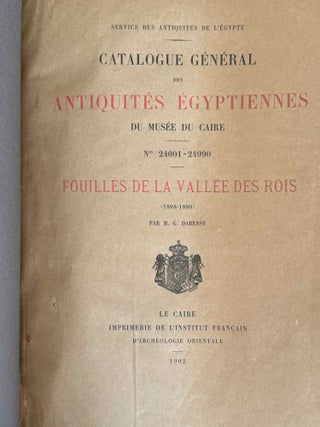 Fouilles de la Vallée des Rois (Catalogue Général du Musée du Caire, Nos 24001-24990). 2 volumes (complete set)
