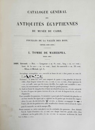 Fouilles de la Vallée des Rois (Catalogue Général du Musée du Caire, Nos 24001-24990). 2 volumes (complete set)