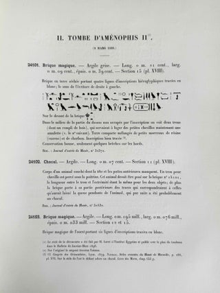 Fouilles de la Vallée des Rois (Catalogue Général du Musée du Caire, Nos 24001-24990). 2 volumes (complete set)