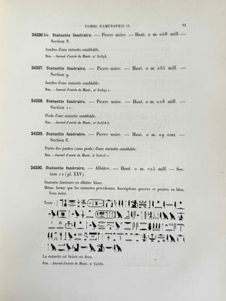 Fouilles de la Vallée des Rois (Catalogue Général du Musée du Caire, Nos 24001-24990). 2 volumes (complete set)