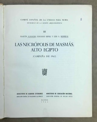 Memorias de la Misión Arqueológica Española en Nubia (Egipto y Sudán) 1, 2, 3, 4, 5, 7, 8 & 9.