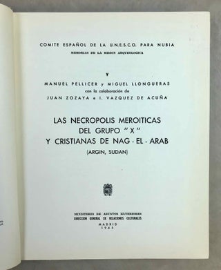 Memorias de la Misión Arqueológica Española en Nubia (Egipto y Sudán) 1, 2, 3, 4, 5, 7, 8 & 9.