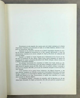 Memorias de la Misión Arqueológica Española en Nubia (Egipto y Sudán) 1, 2, 3, 4, 5, 7, 8 & 9.