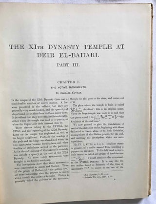 The XIth Dynasty Temple at Deir El-Bahari. Part I, II & III (complete set)