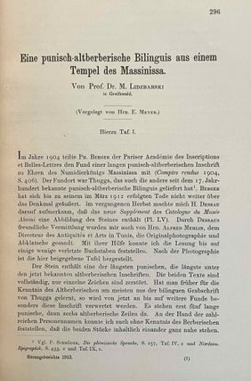 Eine punisch-altberberische Bilinguis aus einem Tempel des Massinissa