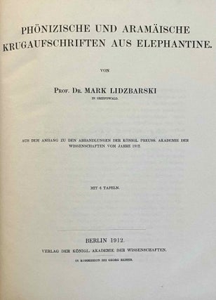 Phönizische und aramäische Krugaufschriften aus Elephantine