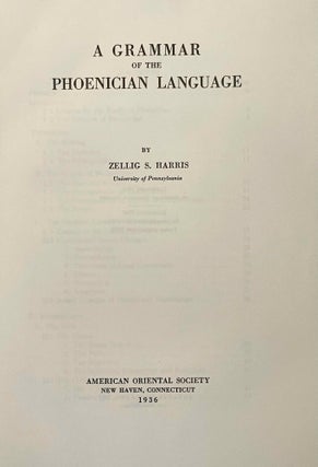 A grammar of the Phoenician language