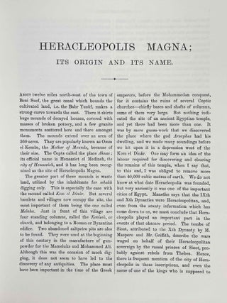 Ahnas el-Medineh and The tomb of Paheri at El-Kab. With chapters on Mendes, the nome of Thoth and Leontopolis by Edouard Naville. And appendix on Byzantine sculptures by Professor T. Hayter Lewis.