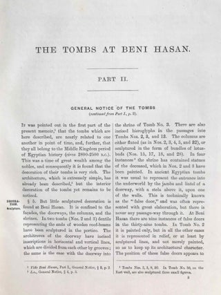 Beni Hasan. Part I, II, III & IV (complete set). Signed copies.[newline]M1209l-19.jpg
