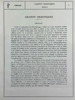 Graffiti démotiques du Dodécaschoene. Qertassi-Kalabcha-Dendour-Dakka-Maharraaqa.