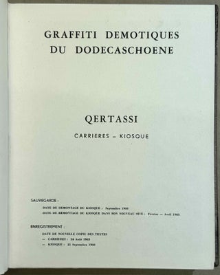 Graffiti démotiques du Dodécaschoene. Qertassi-Kalabcha-Dendour-Dakka-Maharraaqa.