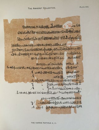 The Amherst papyri. Being an account of the Egyptian Papyri in the collection of the Right Hon. Lord Amherst of Hacknet, F.S.A., at Didlington Hall, Norfolk. With an appendix on a coptic papyrus, by W.E. Crum. Vol. I.[newline]M1214-14.jpg