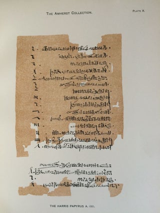 The Amherst papyri. Being an account of the Egyptian Papyri in the collection of the Right Hon. Lord Amherst of Hacknet, F.S.A., at Didlington Hall, Norfolk. With an appendix on a coptic papyrus, by W.E. Crum. Vol. I.[newline]M1214-15.jpg
