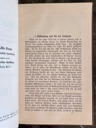 Die Amarna Zeit. Ägypten und Vorderasien um 1400 v. Chr. nach dem Tontafelfunde von el Amarna.