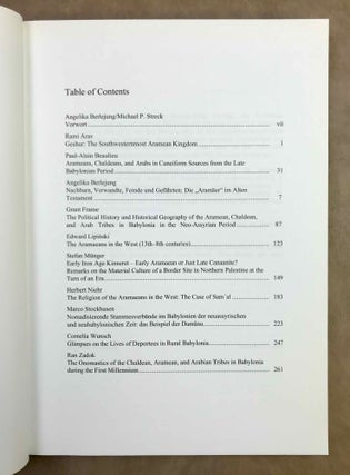 Arameans, Chaldeans, and Arabs in Babylonia and Palestine in the First Millennium B.C.