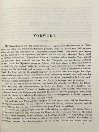 Die Onurislegende, with: Die Stundenwachen in den Osirismysterien nach den Inschriften von Dendera, Edfu und Philae, with: Das G&ouml;tterdekret &uuml;ber das Abaton. 3 titles bound in one.[newline]M12219-15.jpeg